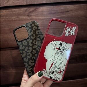 Cruella de Vil Themed Phone Case - Red and Black And Leopard Print